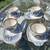4 Capodimonte BLUE CHERUB Tea Cups w/ Saucers 1 thumbnail