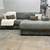 Ashley 2-Piece Gray Corduroy Sectional Couch 3 thumbnail