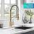 Kraus 1.8 GPM Single Hole Pre-Rinse Pull Down Kitchen Faucet - Gold 2 thumbnail