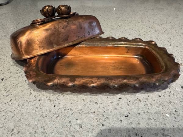 1960’s Gregorian Solid Copper Butter Dish:)! Rare Find! 1