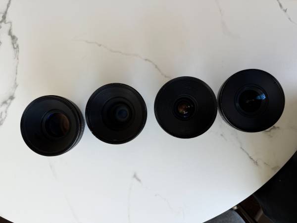 Zeiss CP.2 Compact Prime Cine Lens Set - 21mm, 35mm, 50mm, 85mm - PL M - $7,500 (san jose west)63436255371137121