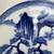 Japanese Imari Blue and White 9.25” plate  trees and waterfall 3 thumbnail