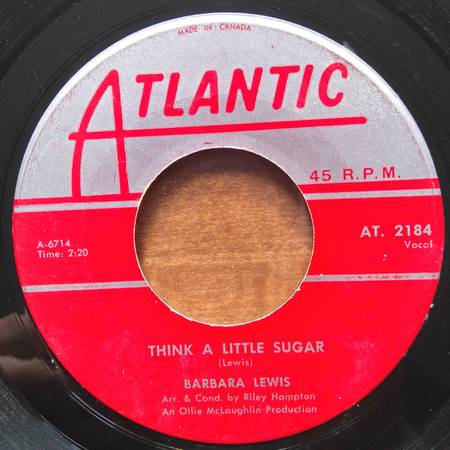 45rpm 7" Barbara Lewis – Hello Stranger / Think A Little Sugar 1