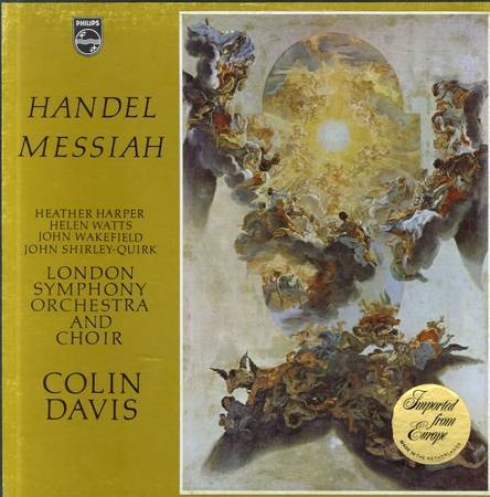 Vintage Handel Messiah Davis London Symphony Orchestra Choir (VINYL) 1