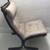 White High-Back Leather Lounge Chair- Ottoman by Ingmar Relling for Westnofa 2 thumbnail