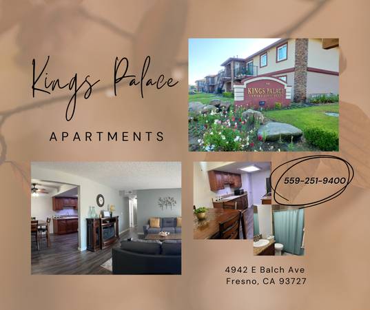 $1 / 2br - Kings Palace Apartments - Move in ready 2 bed 1 bath (Fresno,CA)63872987087107120