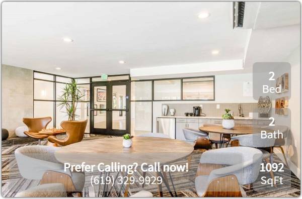 $3,030 / 2br - 1092ft2 - Simply sensational 1092 sqft, 2 bed, 2 bath! We fit your lifestyle! (San Diego)63998456610691122
