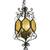Wrought Iron Hanging Plugin Lamp with Yellow Stained Glass 2 thumbnail