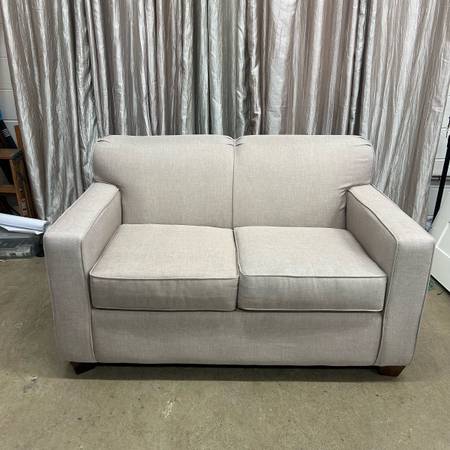 Greige loveseat 1