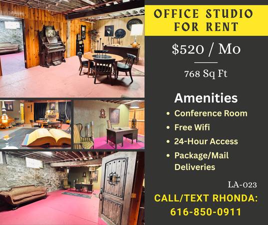 Spacious Studio w/Two Separate Offices for Rent! 1