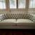 Anthropologie Custom Made Chesterfield Linen Sofa Couch Light Green 1 thumbnail
