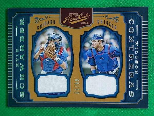 Kyle Schwarber & Wilson Contreras 2016 Prime Cuts #CPM-SC Dual Relic S 1