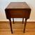 Antique mahogany drop-leaf side table with two drawers and turned legs 8 thumbnail