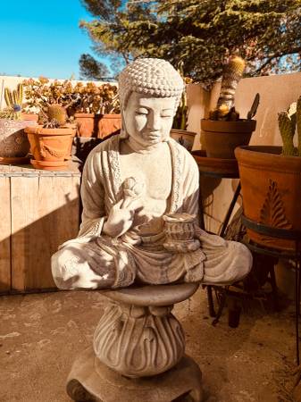 Buddha Holding Lotus Flower & Vessel- (Heavy) 1