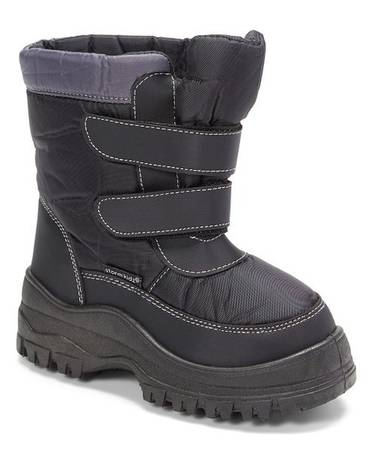 NEW Size 8 Kid Boy Girl Toddler Insulated Winter Snow Boots Black Gray 1