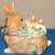 New! Fitz & Floyd - Lidded Box - Woodland Spring Mother/Baby Rabbit 2 thumbnail