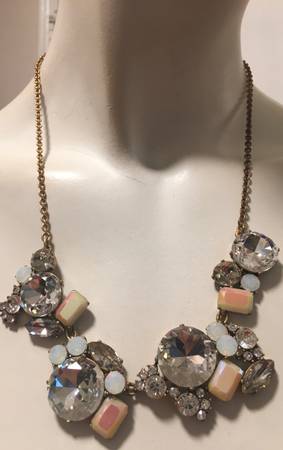 J. Crew Vintage Crystal Rhinestone Chunky Statement Necklace 1