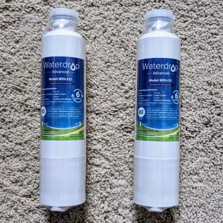 Pair of Waterdrop Advanced WDS-F27 fridge water filter replacement 1