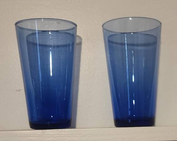(2) Light Blue Translucent Drinking Glasses 1