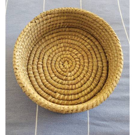 Handmade Bread or Tortilla Warmer Stone with Woven Serving Basket, New - $40 (SW Cape Coral)63437292414339124