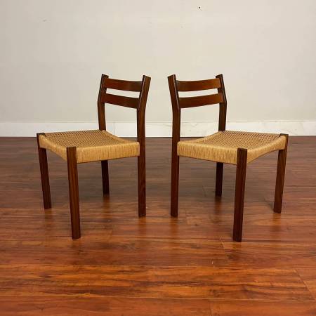 7 Sets Vintage Dining Chairs, Mid Century, Danish Etc. 1