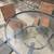 Outdoor garden furniture set, glass top table & metal frame chairs 5 thumbnail