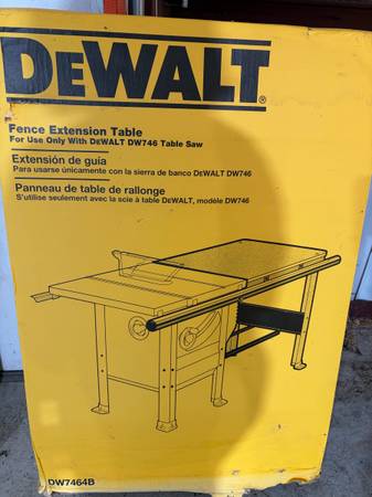 Dewalt 7464 Fence Extension Table 1