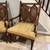 Pair of vintage velvet and caned back modern arm chairs 4 thumbnail