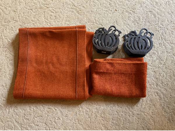 Gorgeous Crate and Barrel Napkin Holders Sunset Orange Table Runners 1