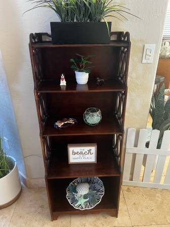 Decorative 52"Tall, 5-Tier Mahogany Wooden Bookcase Shelving Unit 1