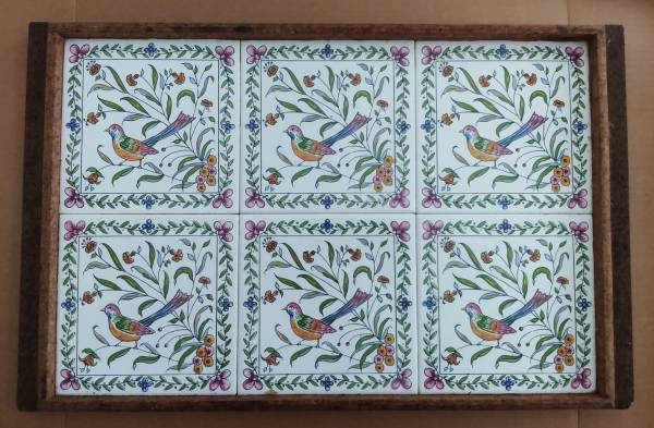 Large Tile and Cork Serving Tray Made in Portugal 1