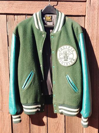 Leather Wool Jacket  USA made in centralia Wa sz 44 1