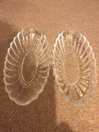 New Crate and Barrel glass serving dishes 1