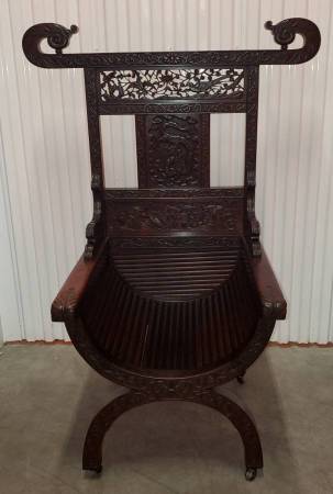 LATE 1800s JAPANESE MEIJI PERIOD CEREMONIAL CHAIR 1
