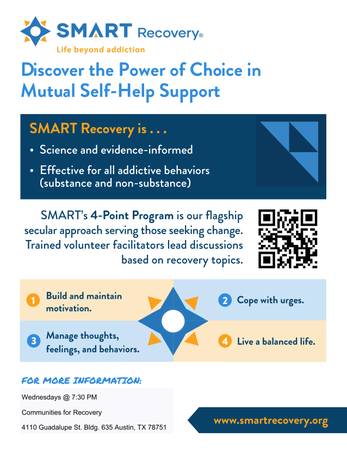SMART Recovery Meeting – Wednesdays 7:30 PM @ Communities for Recovery 1