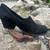 NEW Gravity Pope Audley of London black suede wedges shoes 8 1 thumbnail
