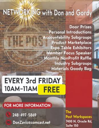 BE PART OF THE BEST FREE NETWORKING GROUP IN TUCSON ! 1