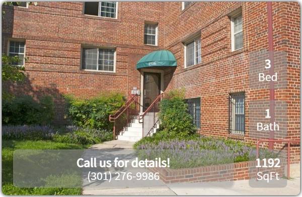 $2,296 / 3br - 1192ft2 - Spacious, comfortable 1192 Sq Ft 3 bed, 1 bath! Now showing! (Takoma Park)64040195487490121
