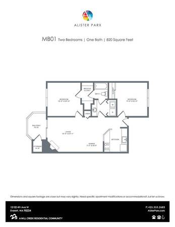 $1,599 / 2br - 820ft2 - Alister Parx is where Comfort and Space combine! (Everett)63995108999427121