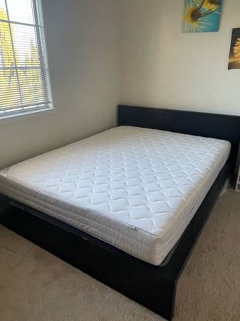 Queen Bed Set: Spring mattress, box and bed frame (OBO) 1