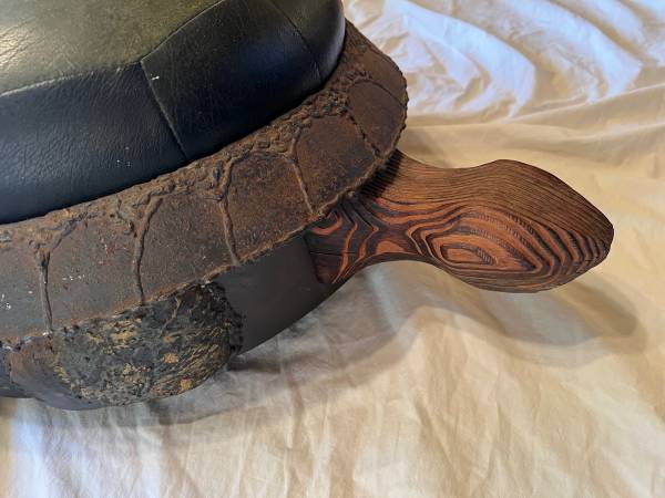 Vintage Brutalist Turtle Footstool Leather and Welded Iron - $250 (Vancouver)63471264303363121
