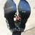 CHARLES DAVID AQUA BLACK SNAKE STRAPPY HEELS Sz 8.5 6 thumbnail