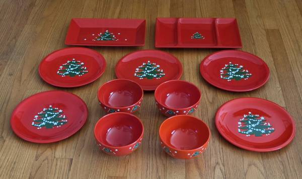 Set of 5 Waechtersbach Christmas Tree Dinner Plates 10