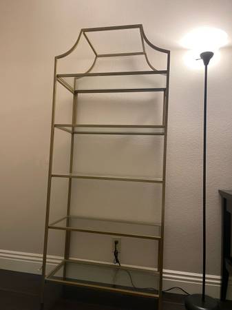 Better Homes & Gardens 71" Nola 5 Shelf Etagere Bookcase, Gold Finish 1