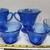 5 Hazel Atlas Glass Co. ROYAL LACE Pattern Creamer Sugar Cups Blue 1 thumbnail