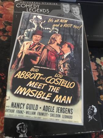 Rare vhs tape Abbott and Costello meet the invisible man 1