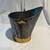 DECORATIVE GALVANIZED ASH BUCKET with BRASS TRIM 1 thumbnail