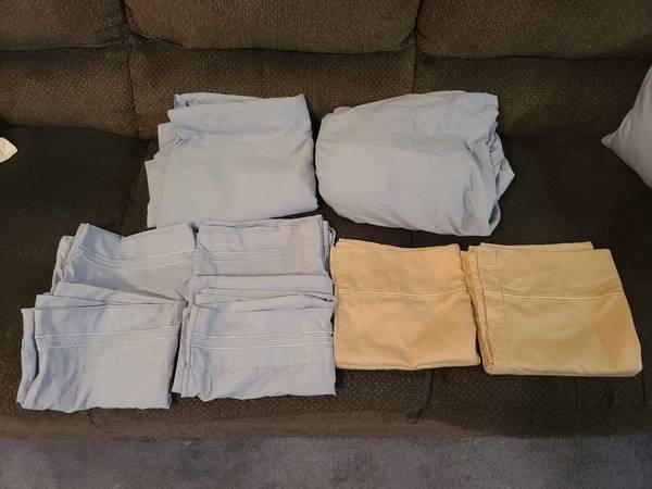 Full Sheets Set - 6 PC + 2 Large Tan Pillowcases, Hotel Luxury 1