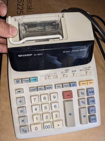Sharp EL-1801V Portable 12-Digit 2-Color Serial Printing Calculator 1
