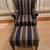 Green and navy striped wing back armchair 1 thumbnail